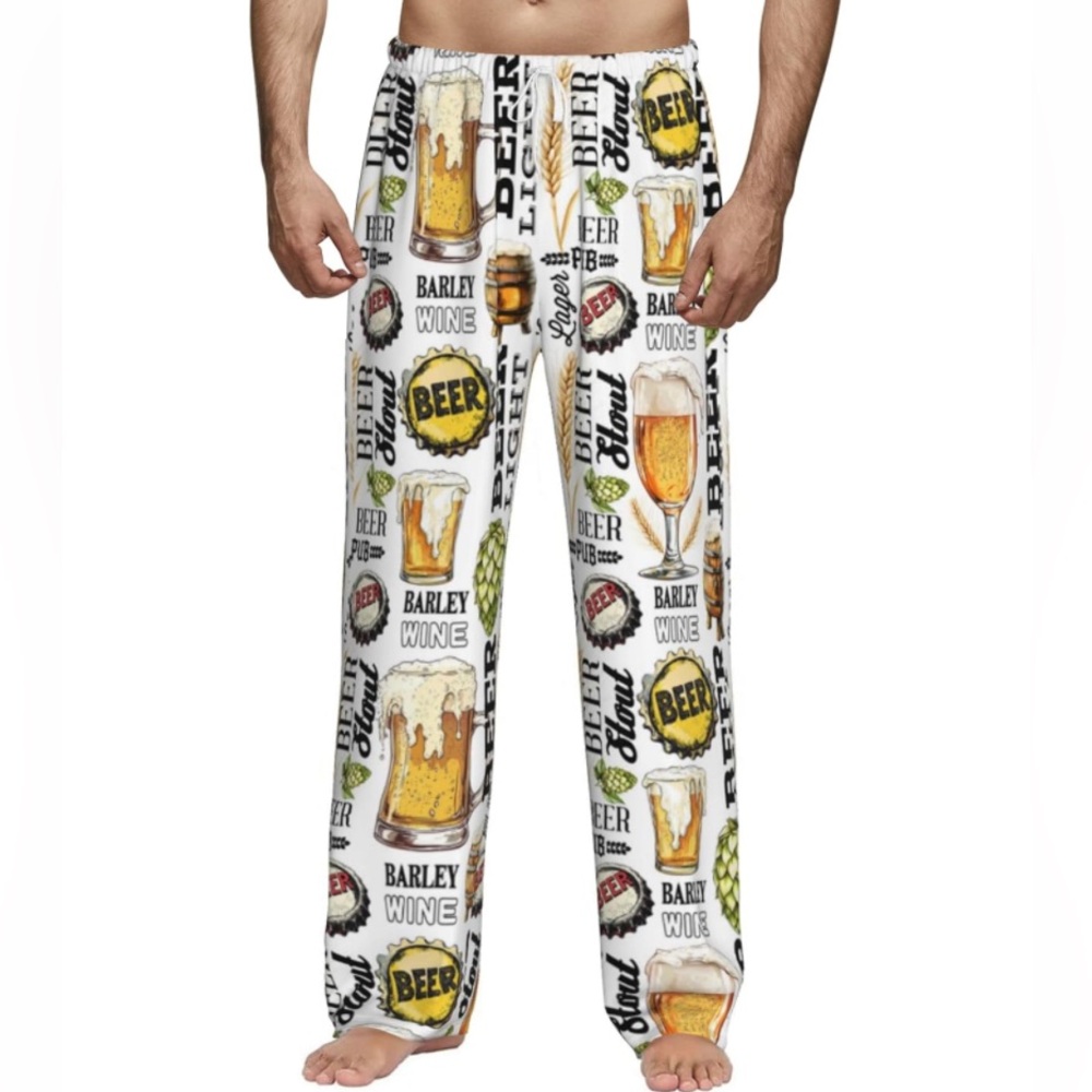 NWT No Label Size S Mens Beverage Pajama Pants